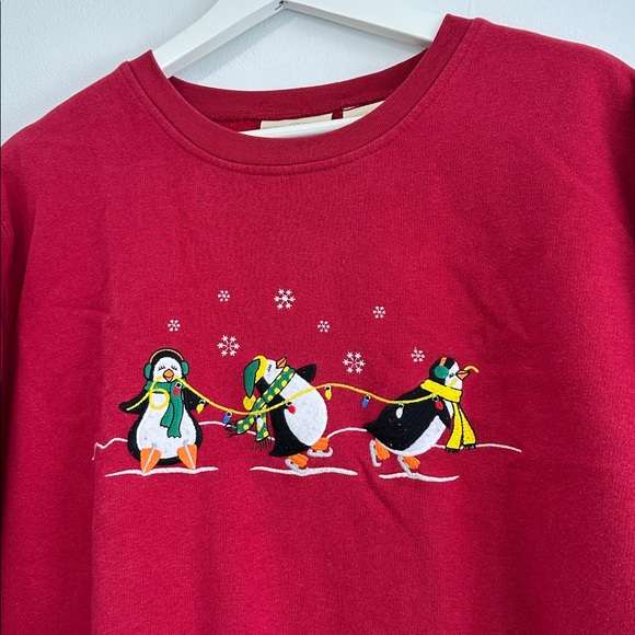 Vintage Penmans Christmas 🎄 Penguin Print Red‎ Sweater y2k holiday Large - Picture 3 of 8